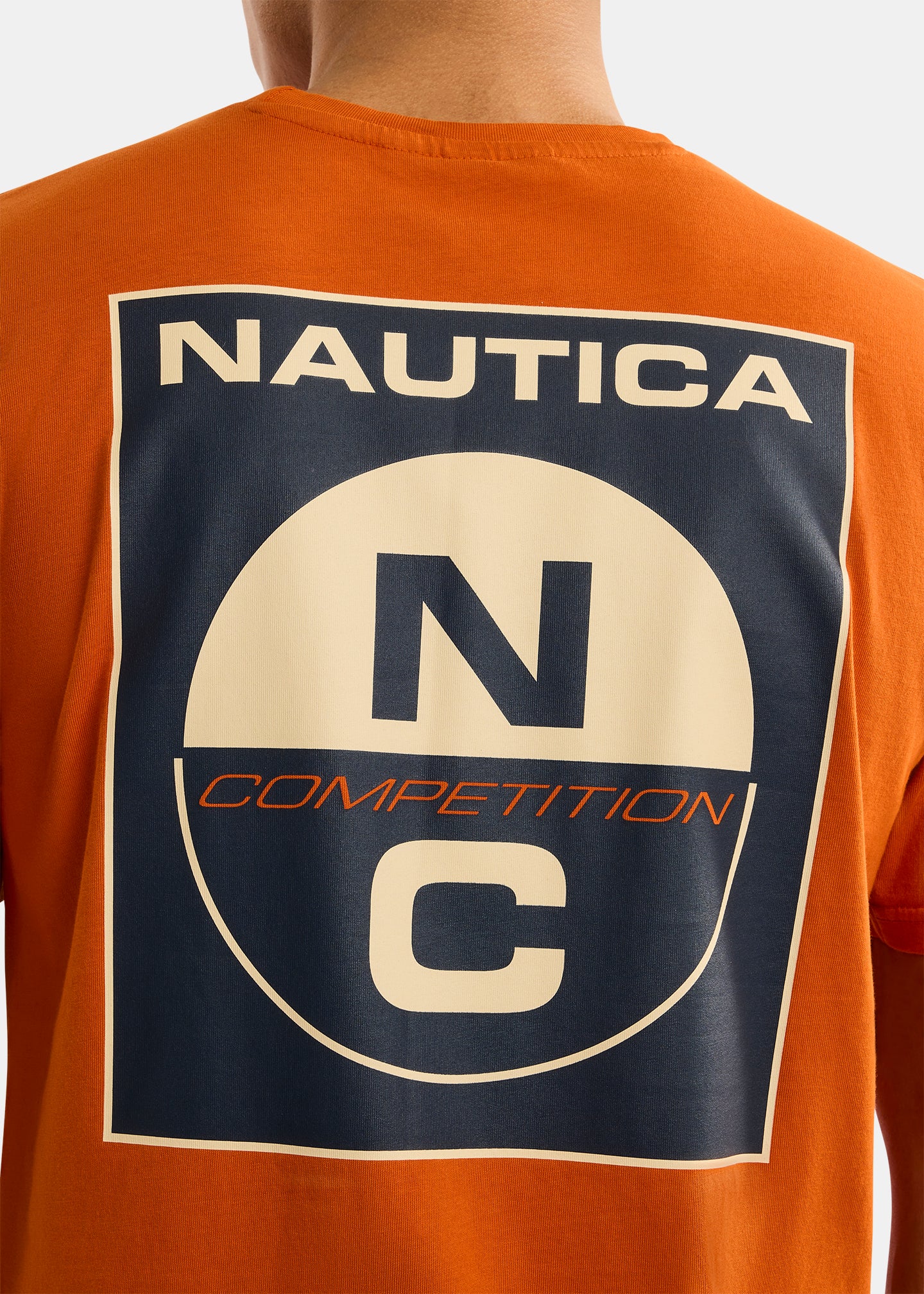 Nautica Competition Wellport T-Shirt-Burnt Orange-Back Detail