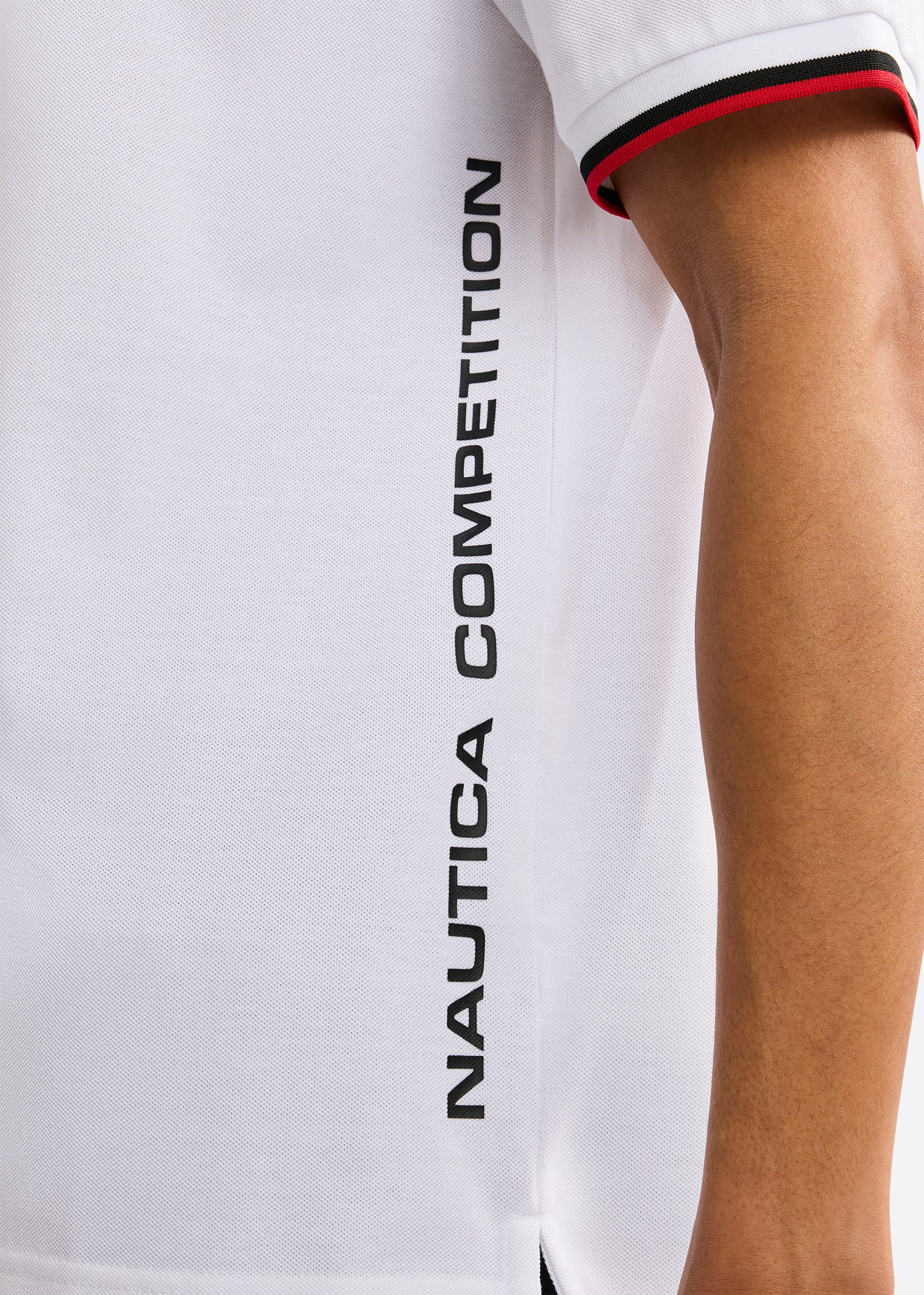 Nautica Competition Kenny Polo Shirt-White-Side Detail