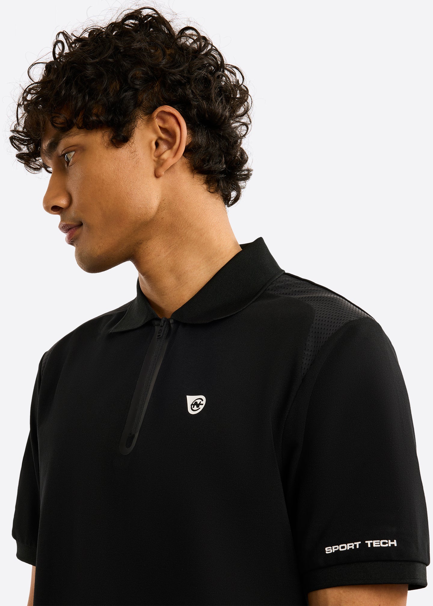 Nautica Competition Patrick Polo Shirt-Black-Detail