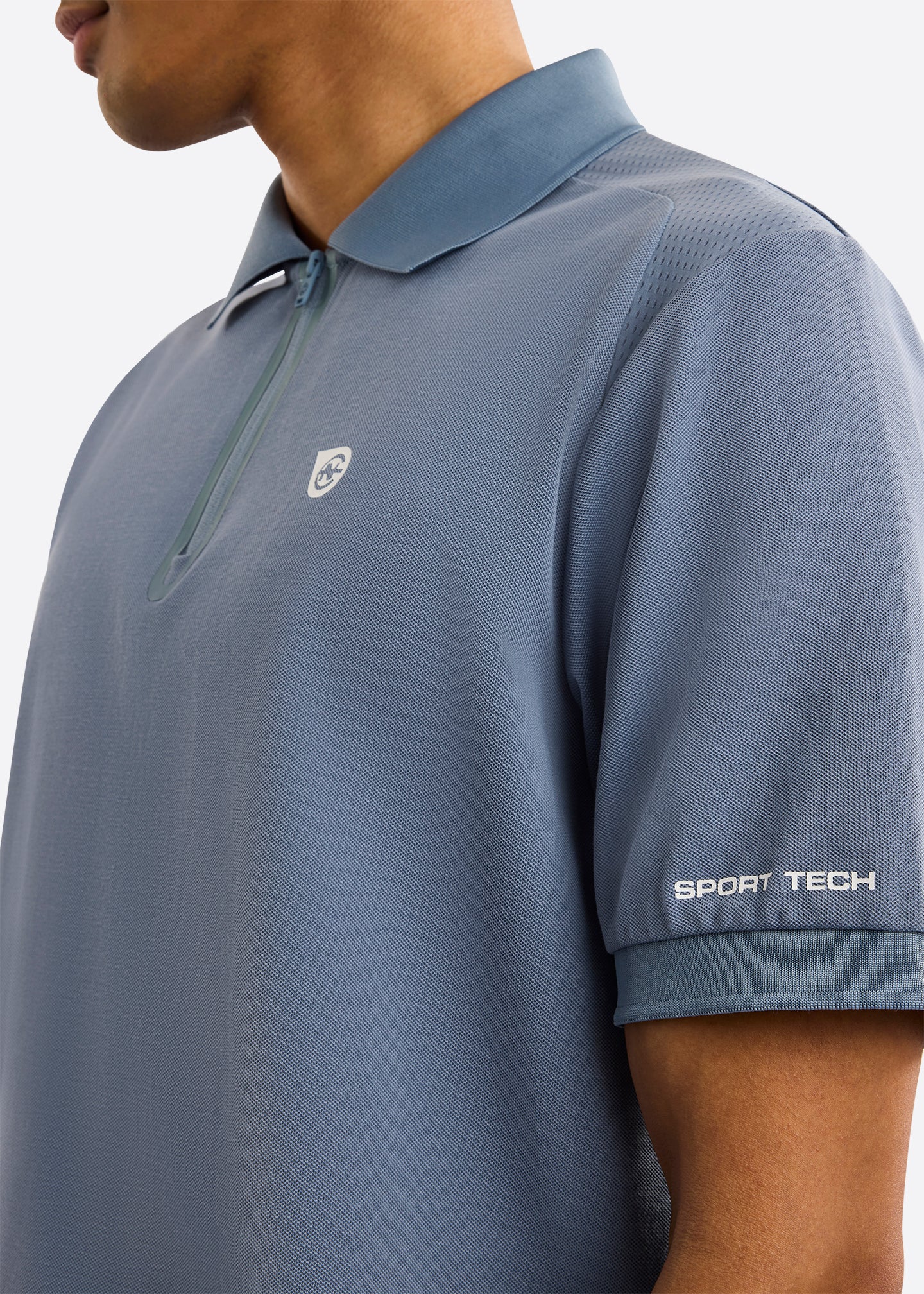 Nautica Competition Patrick Polo Shirt-Slate Blue-Detail
