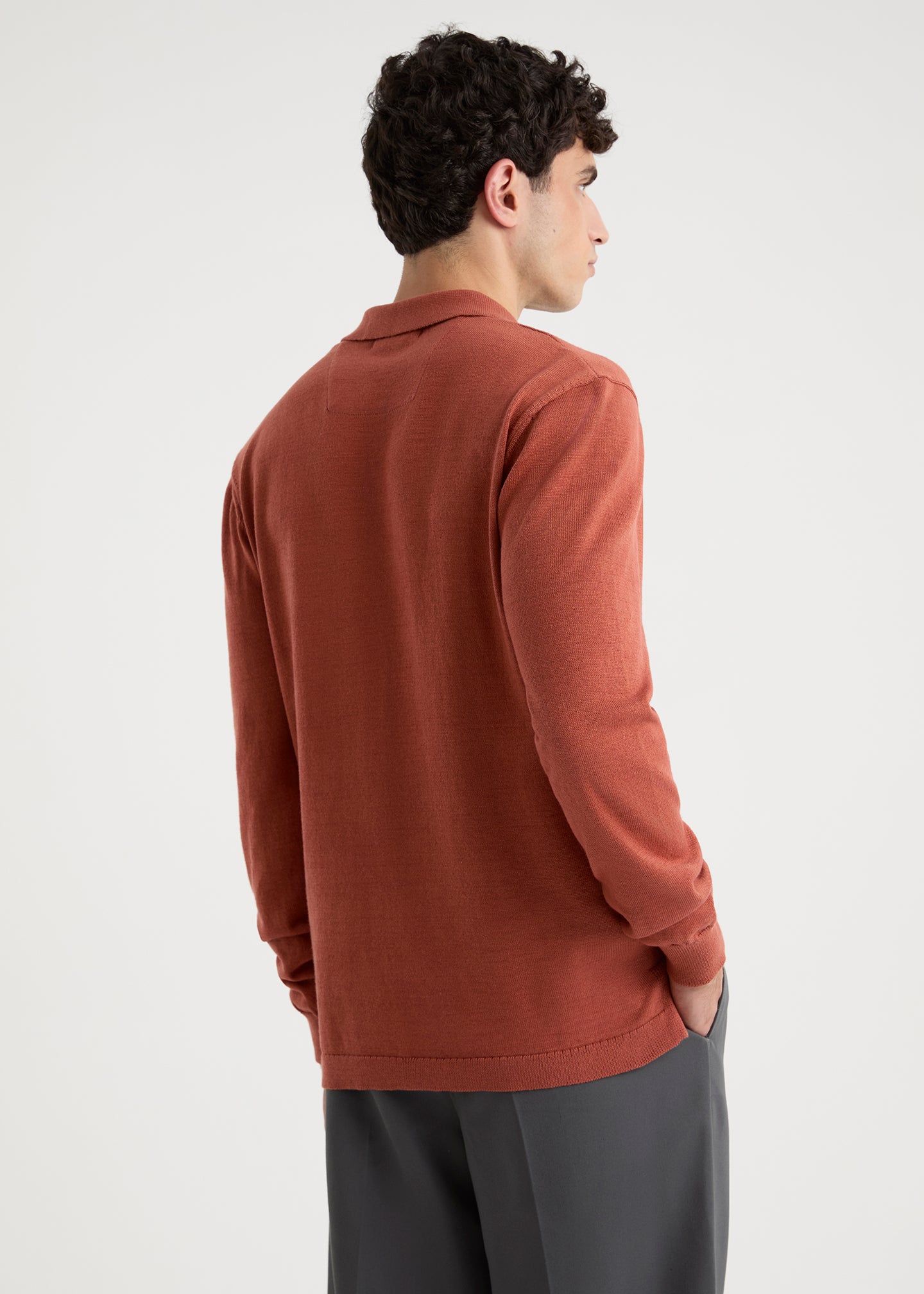 Octavio LS Polo Shirt - Terracotta