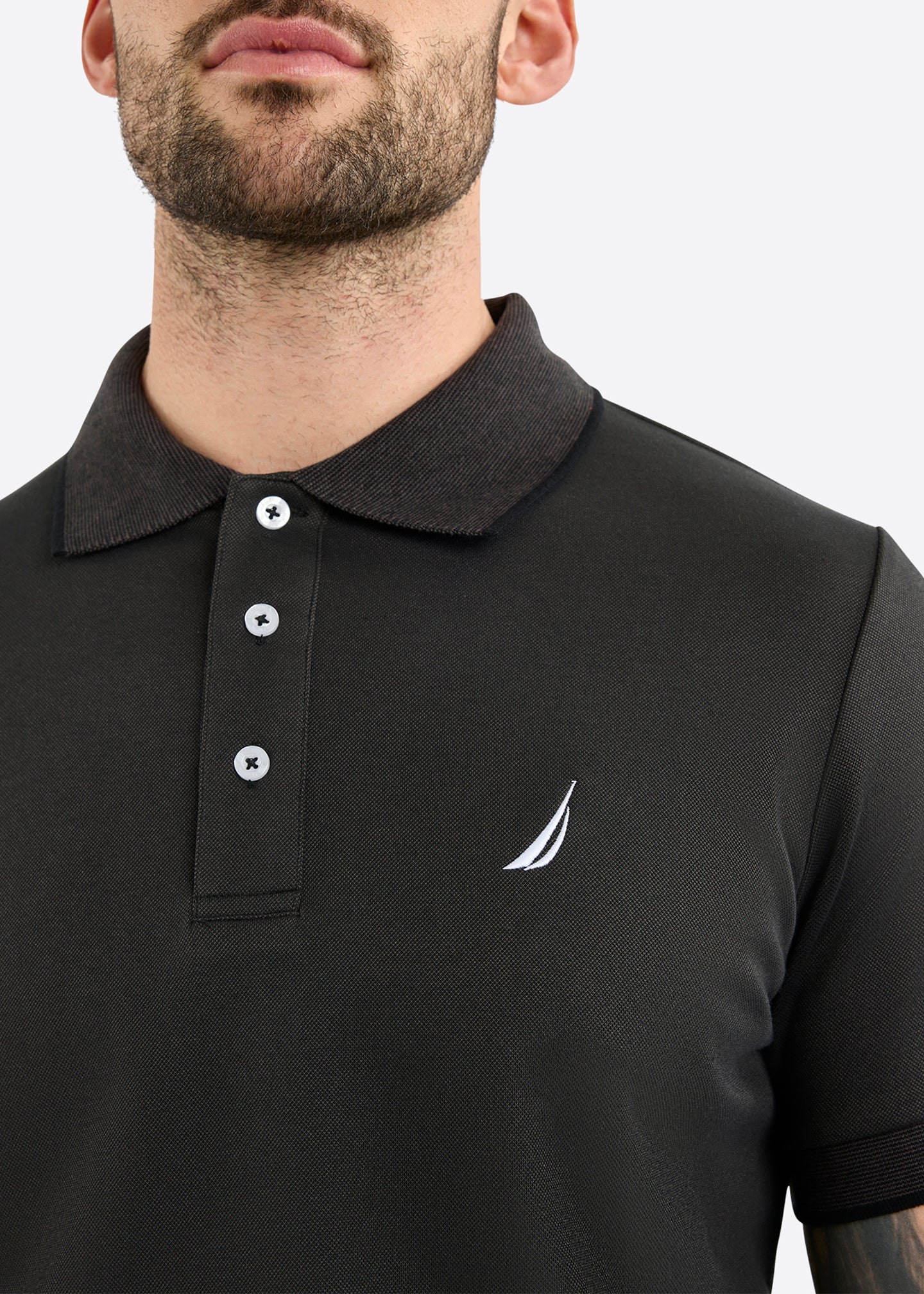 Nautica Harlyn Polo-Black-Detail