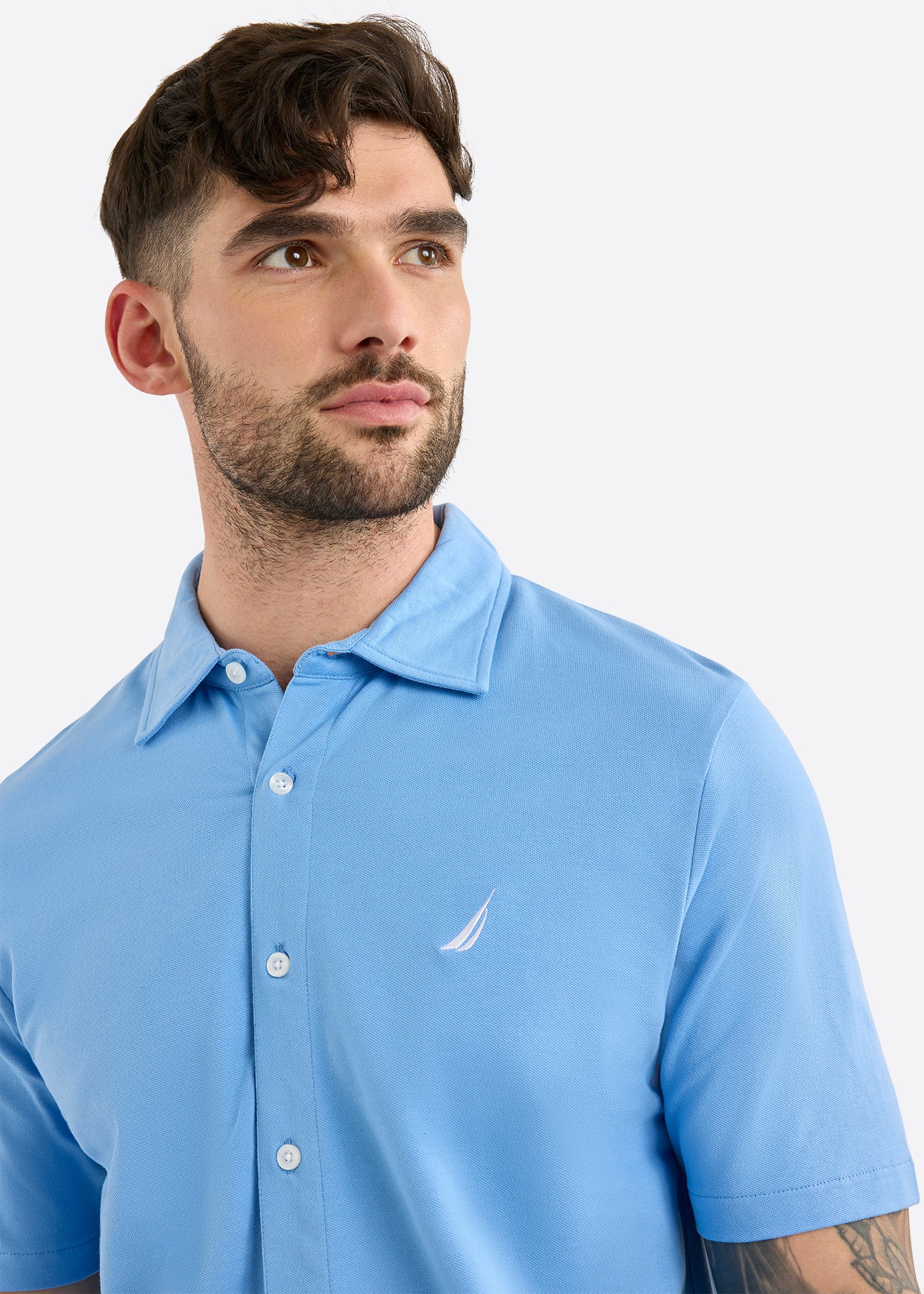 Nautica Melbury Shirt- Natural Blue- Detail