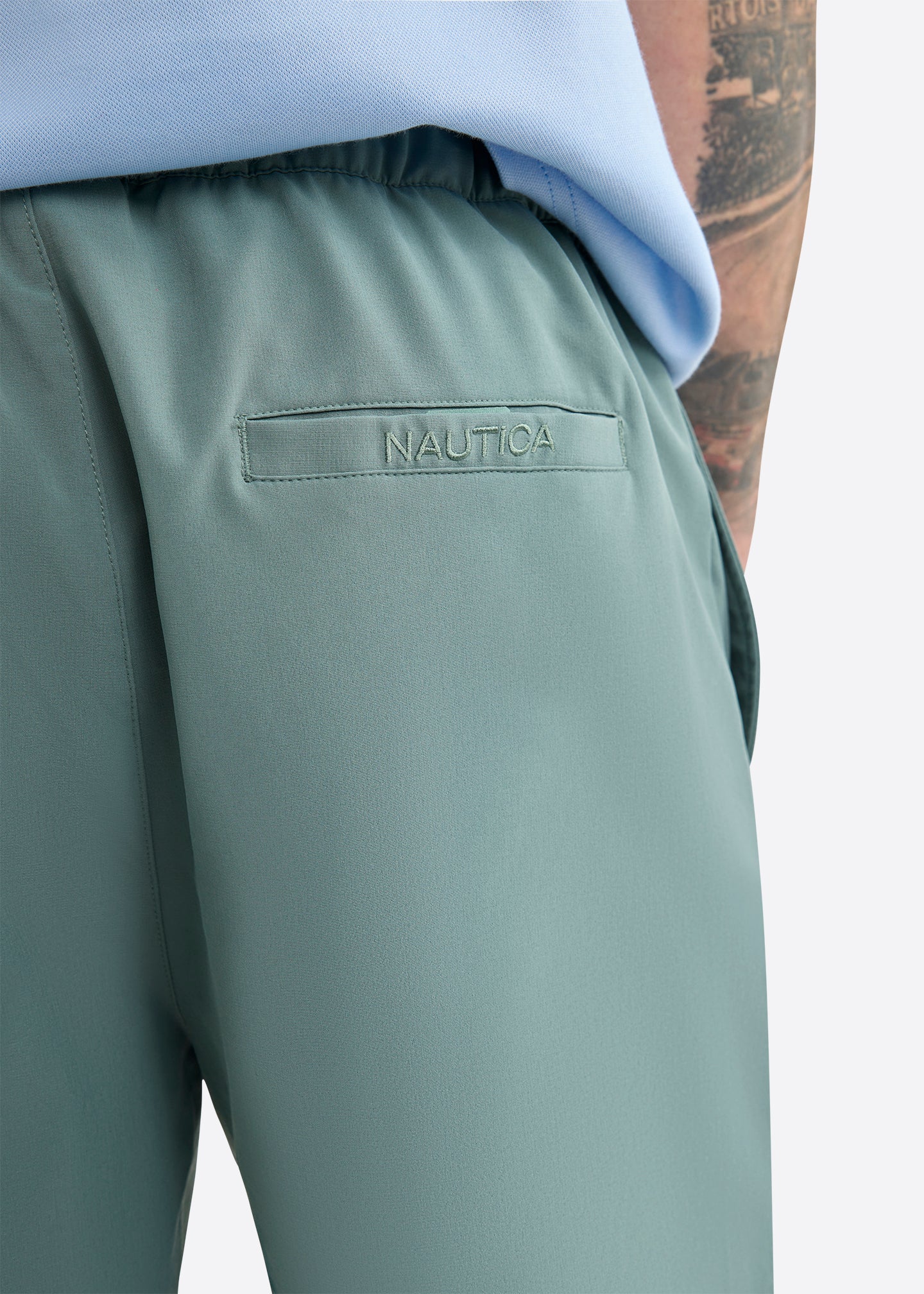 Nautica Milford Swim Short-Shadow Grey-Back Detail