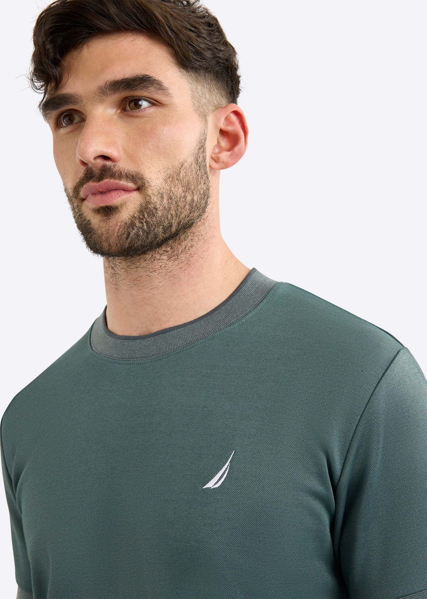 Nautica Sherford T-Shirt-Shadow Grey-Detail