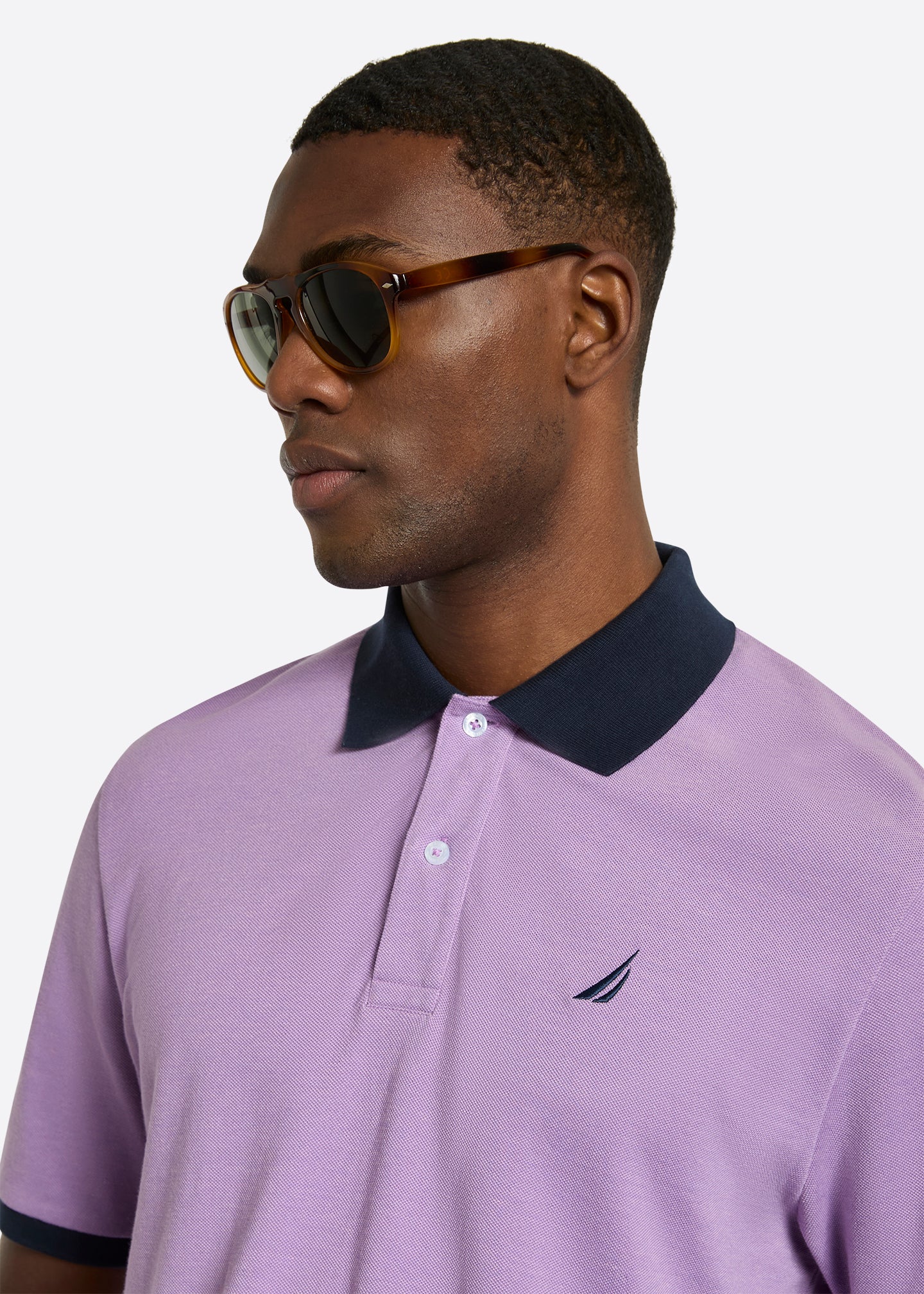 Nautica Domingo Polo Shirt-Heather-Detail