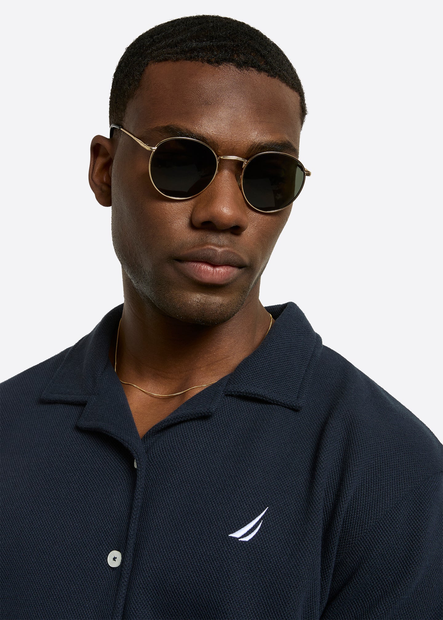 Nautica Dundo Shirt-Dark Navy-Detail