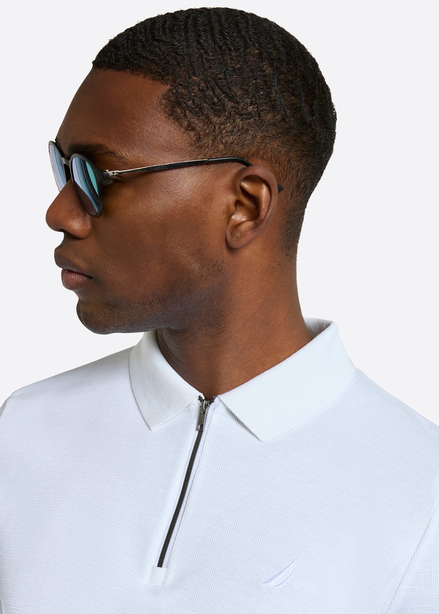 Nautica Amalfi Polo Shirt-White-Detail
