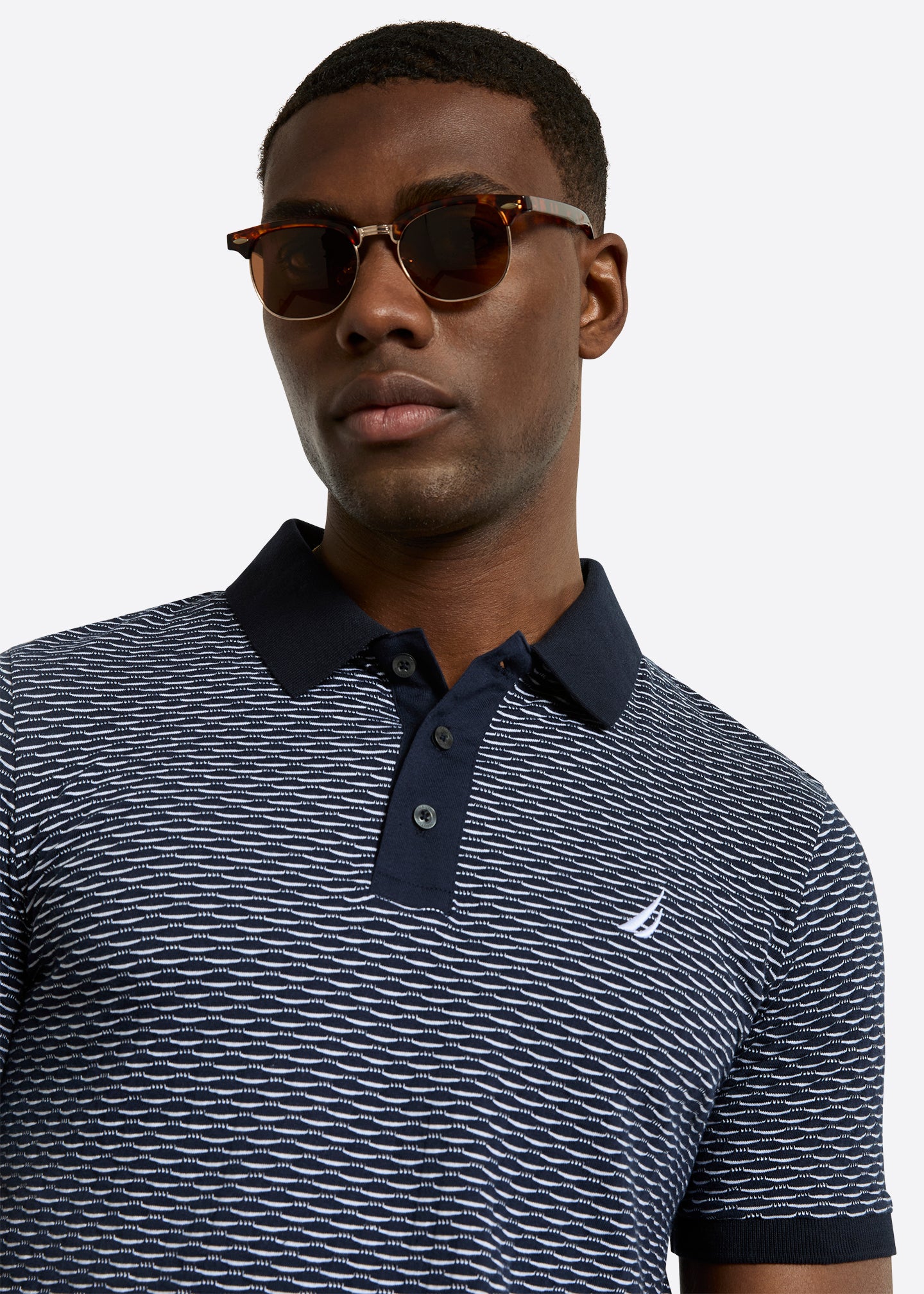 Nautica Marconi Polo Shirt-Navy-Detail