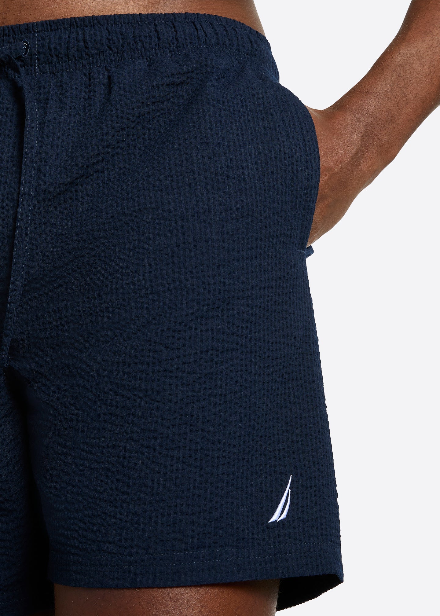 Nautica Vallone 6" Swim Short-Navy-Detail