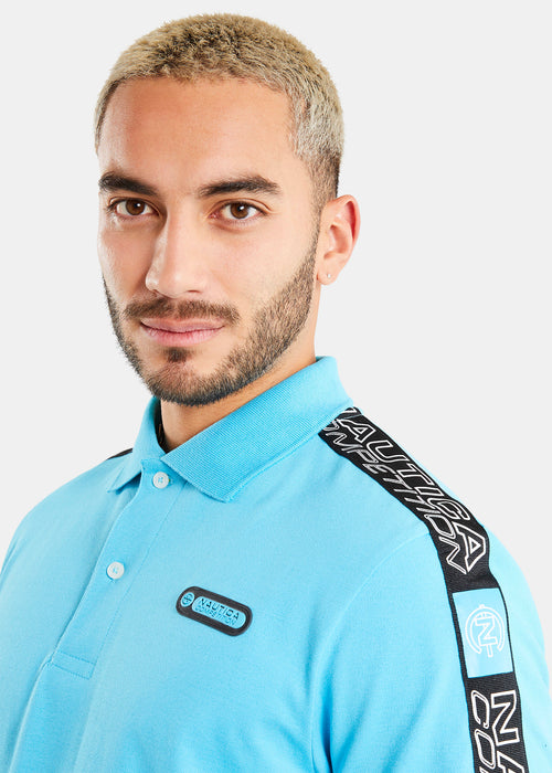 Nautica Competition Declan Polo Shirt - Electric Blue - Detail