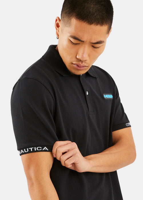 Nautica Competition Paxton Polo Shirt - Black - Detail