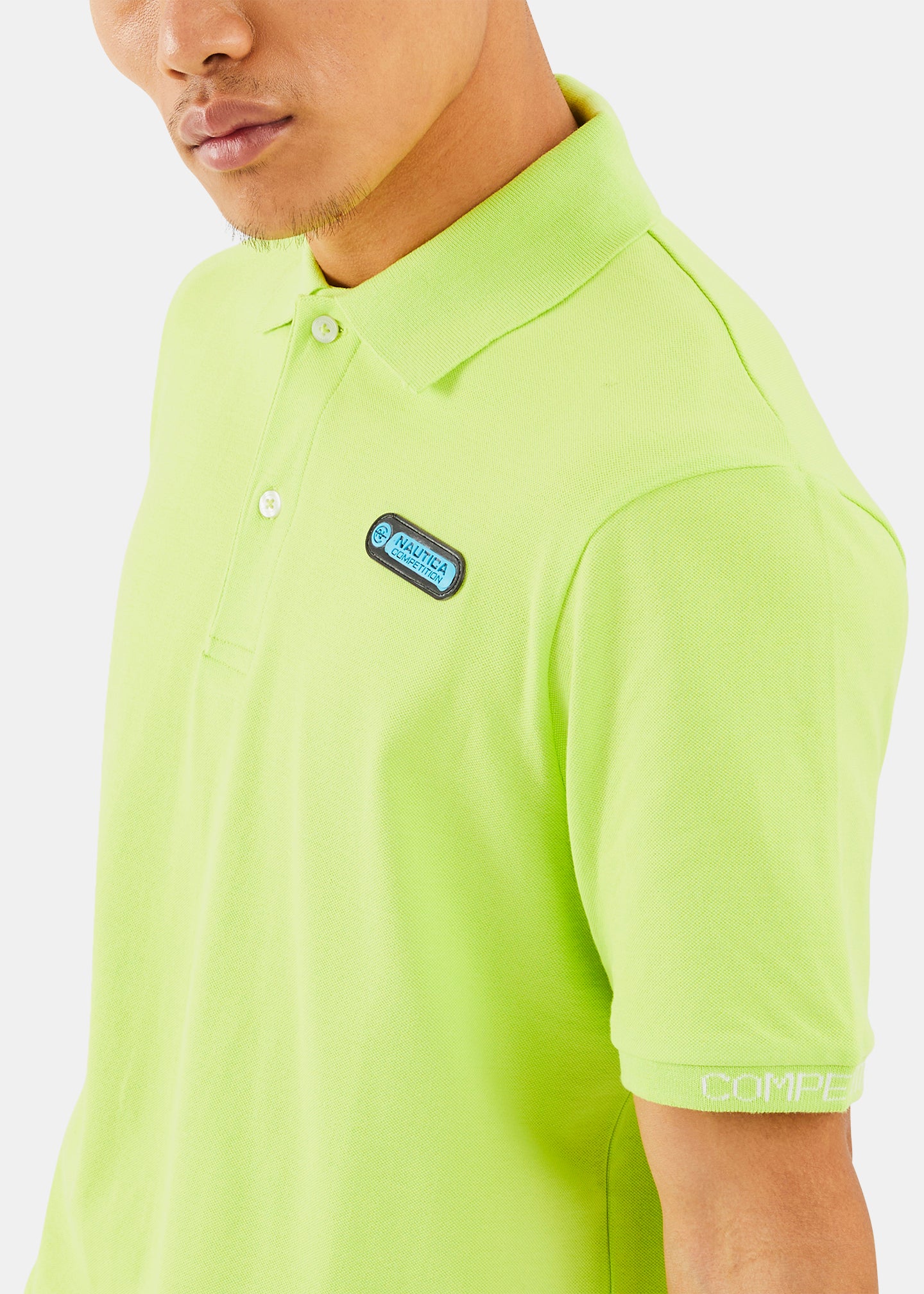 Nautica Competition Paxton Polo Shirt - Lime - Detail