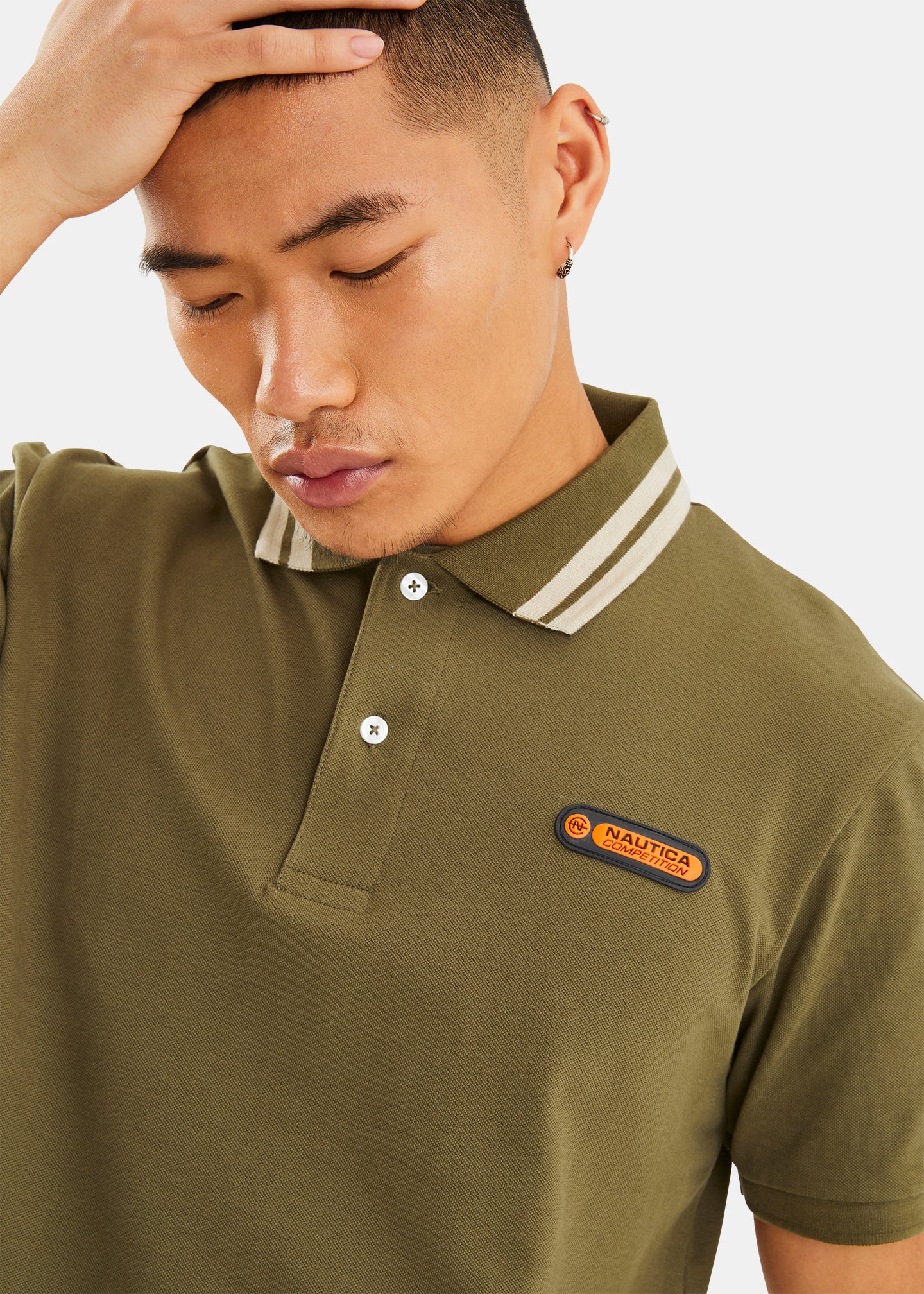 Nautica Competition Nolan Polo Shirt - Khaki - Detail