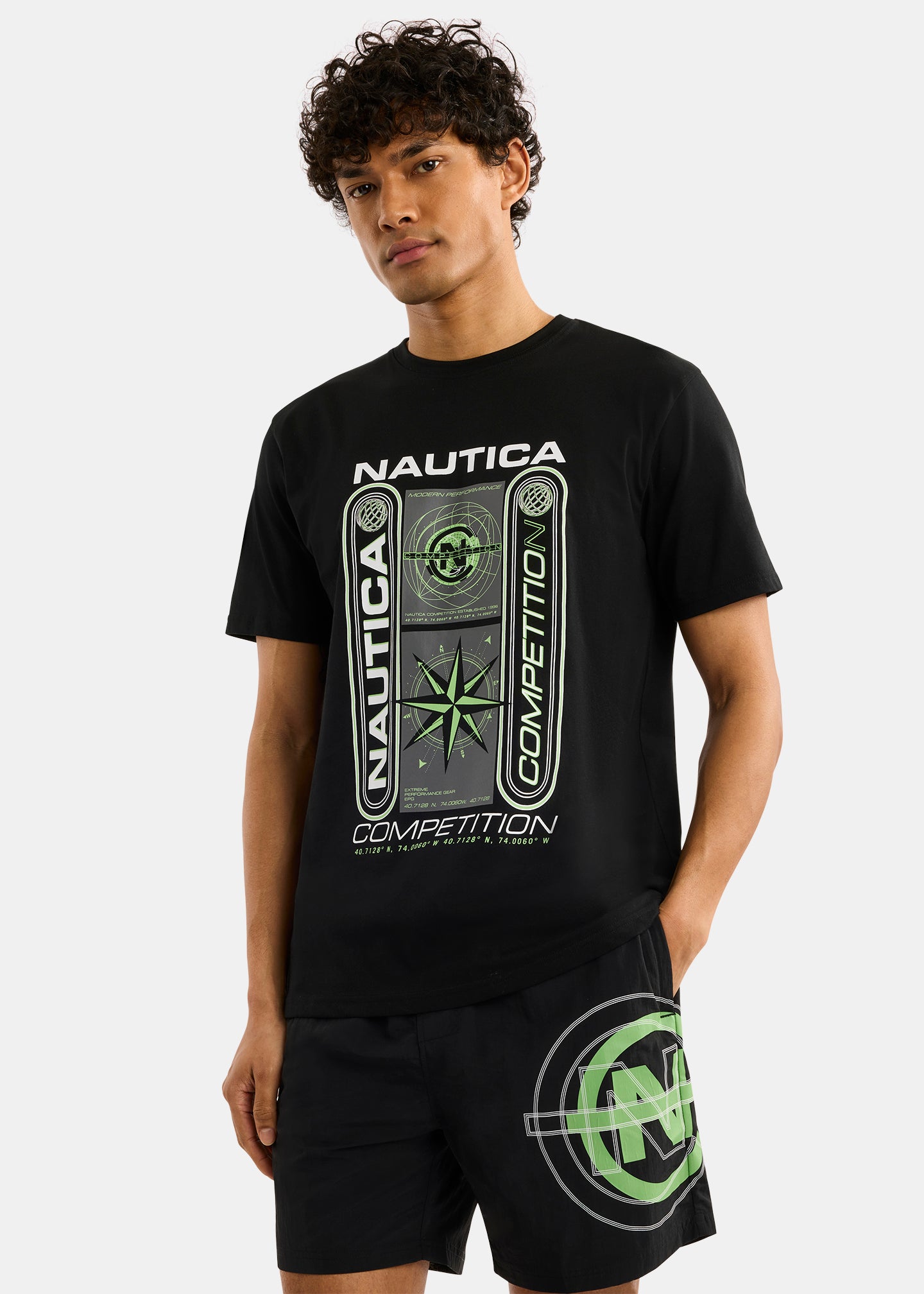 Nautica Competition Glenbrook T-Shirt-Black-Front