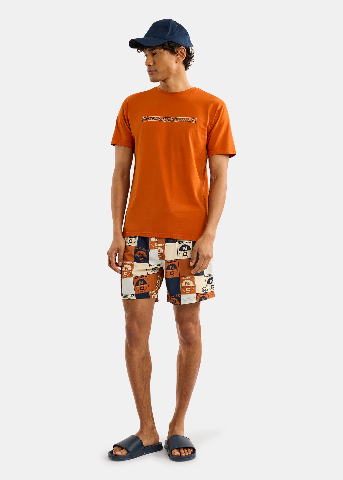 Nautica Competition Wellport T-Shirt-Burnt Orange-Full Body