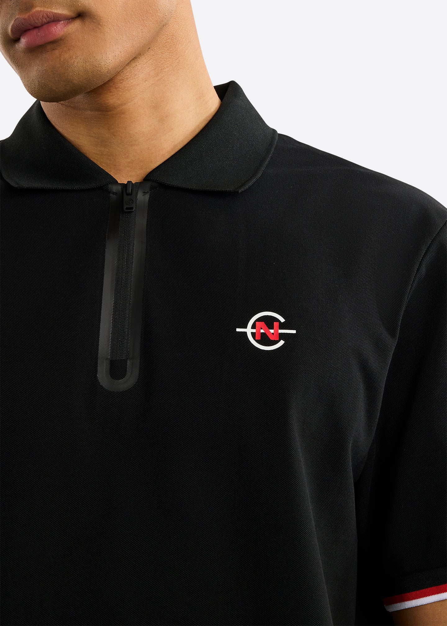 Nautica Competition Kenny Polo Shirt-Black-Detail
