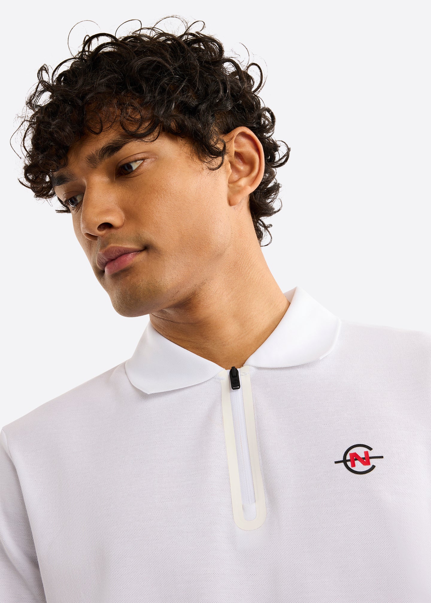 Nautica Competition Kenny Polo Shirt-White-Detail