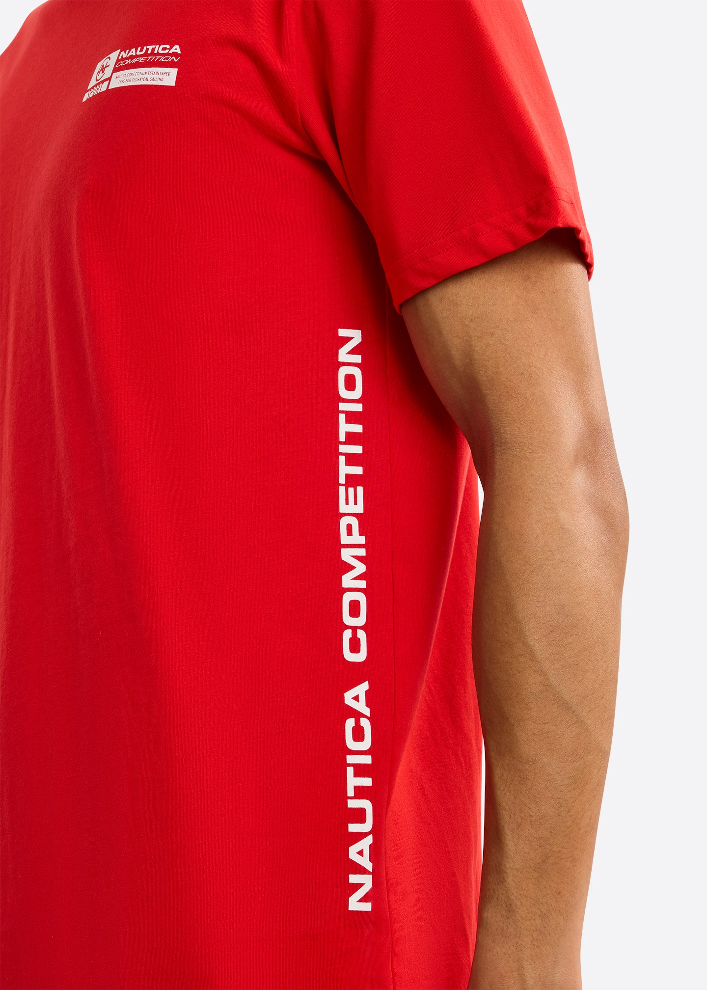 Nautica Competition Wexford T-Shirt-True Red-Side Detail