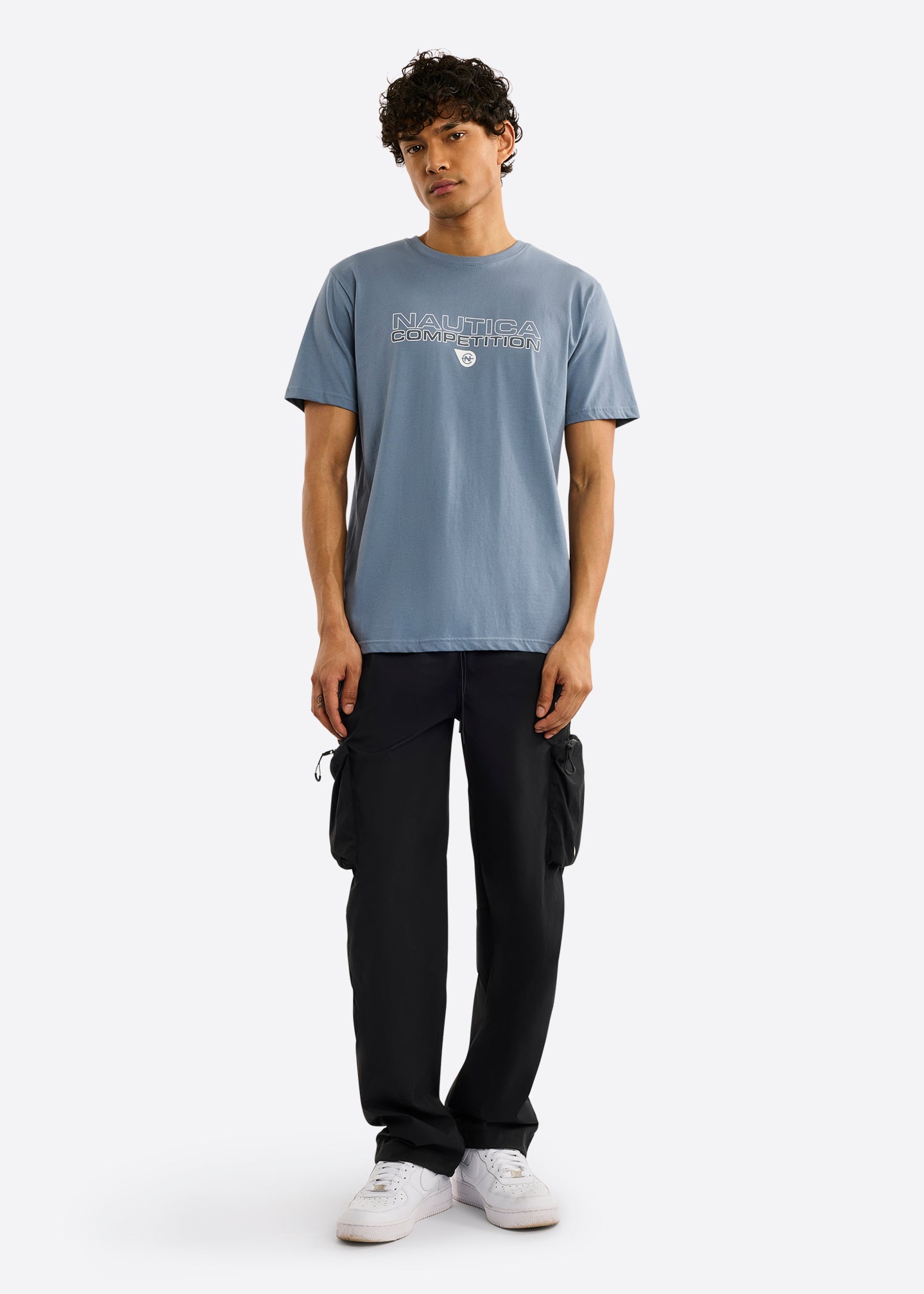 Nautica Competition Effin T-Shirt-Slate Blue-Full Body