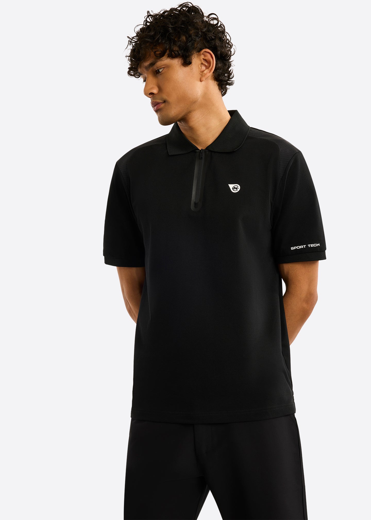 Nautica Competition Patrick Polo Shirt-Black-Front