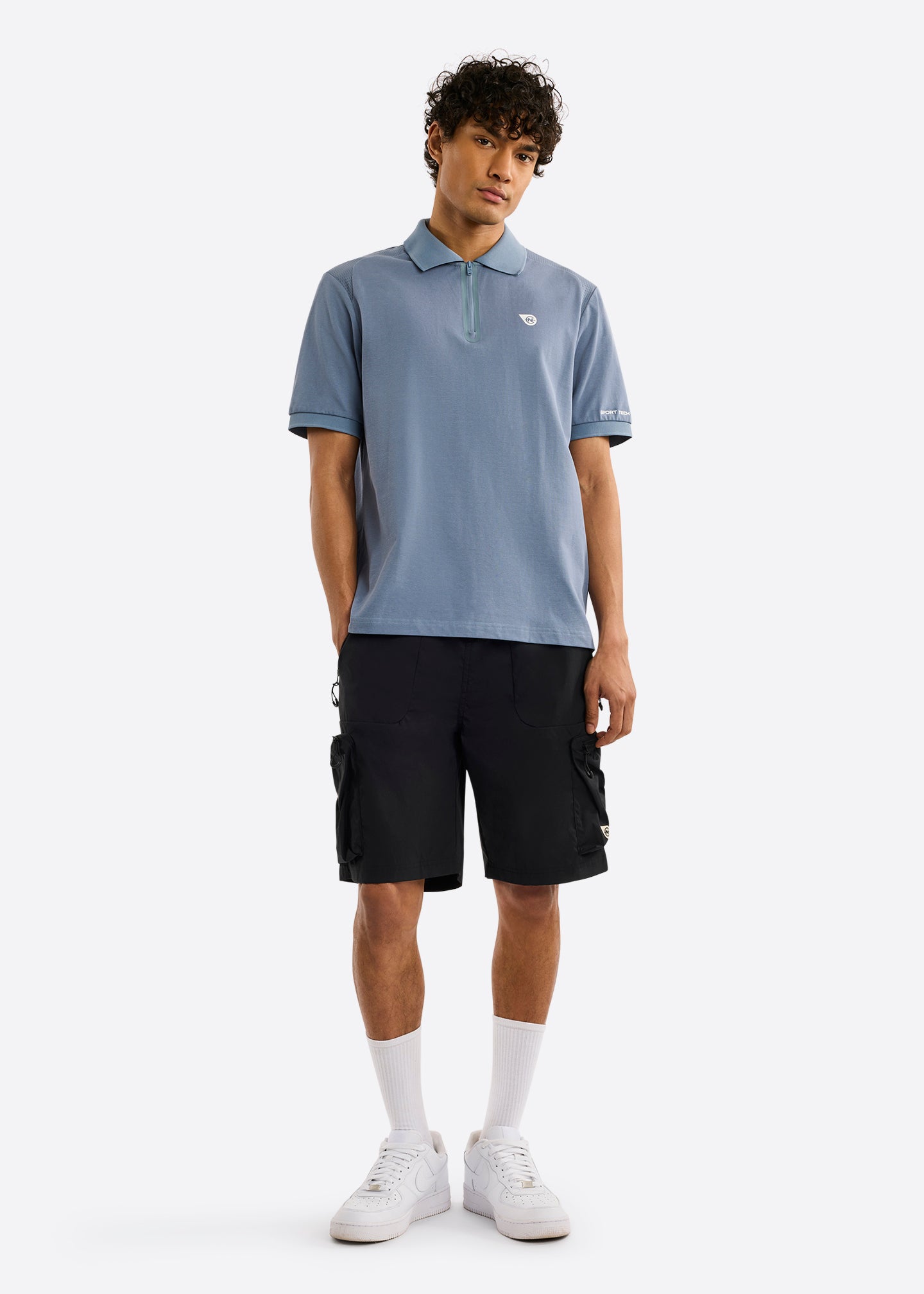Nautica Competition Patrick Polo Shirt-Slate Blue-Full Body