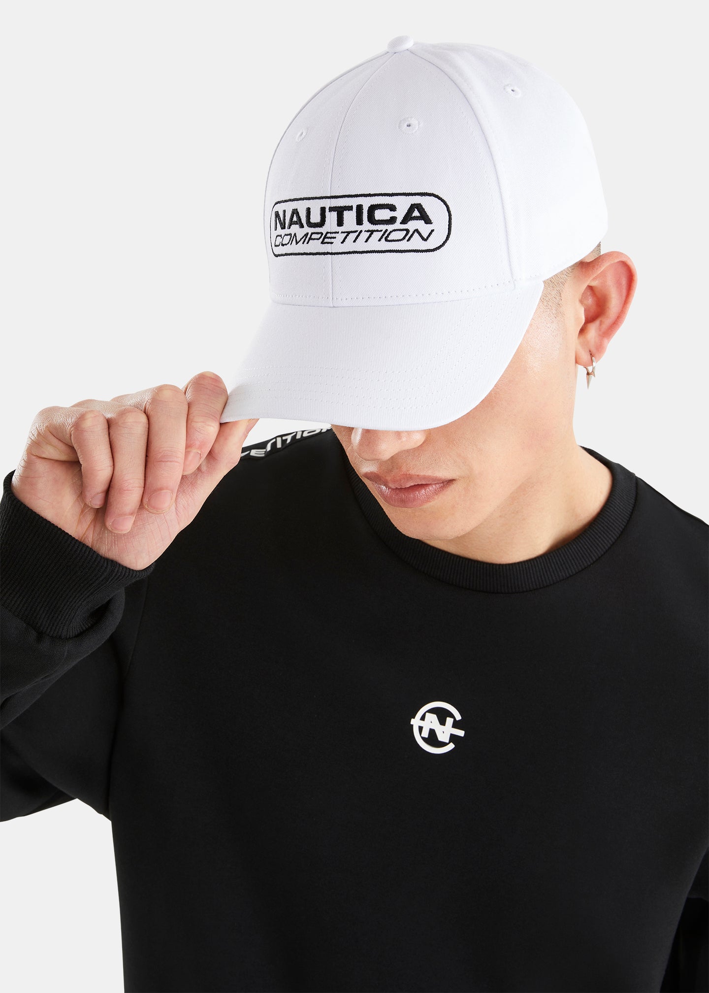 Nautica Competition Bambridge Snapback Cap - White - Detail