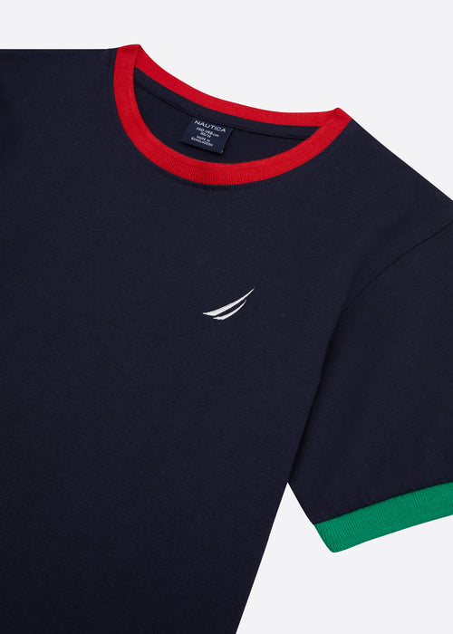 Nautica Junior Baylon T-Shirt -Dark Navy - Detail