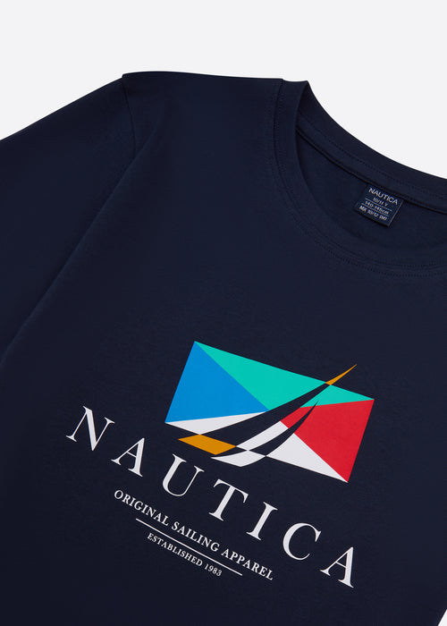 Nautica Junior Brandon T-Shirt - Dark Navy - Detail