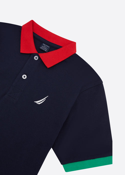 Nautica Junior Jacob Polo Shirt - Dark Navy - Detail