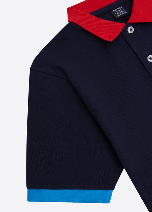Nautica Junior Jacob Polo Shirt - Dark Navy - Detail