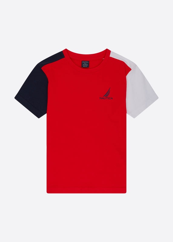 Nautica Junior Silas T-Shirt - True Red - Front