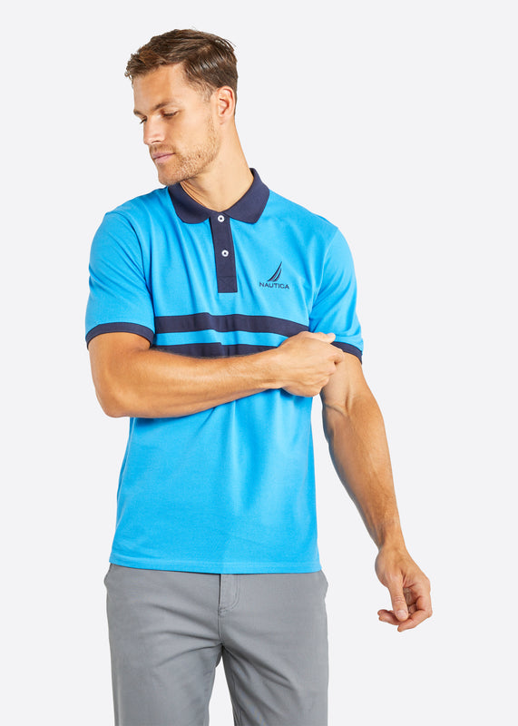 Nautica Baylor Polo Shirt - Blue - Front