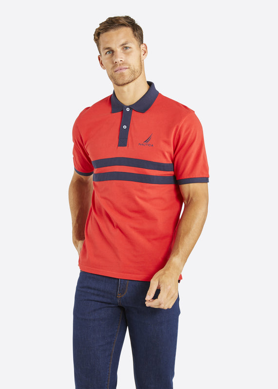 Nautica Baylor Polo Shirt - True Red - Front
