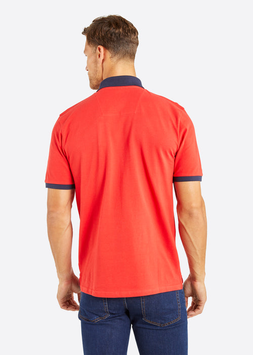 Nautica Baylor Polo Shirt - True Red - Back