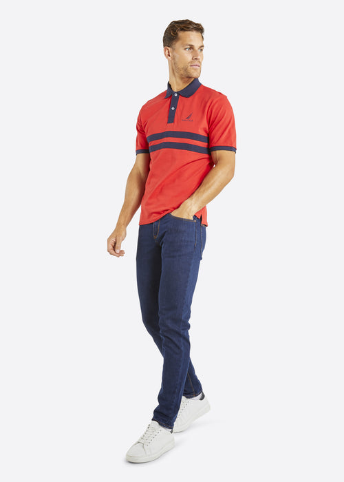 Nautica Baylor Polo Shirt - True Red - Full Body