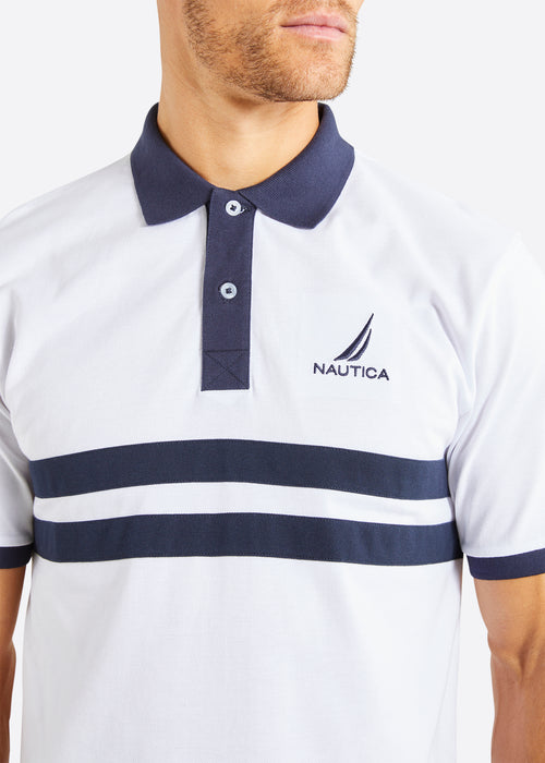 Nautica Baylor Polo Shirt - White - Detail