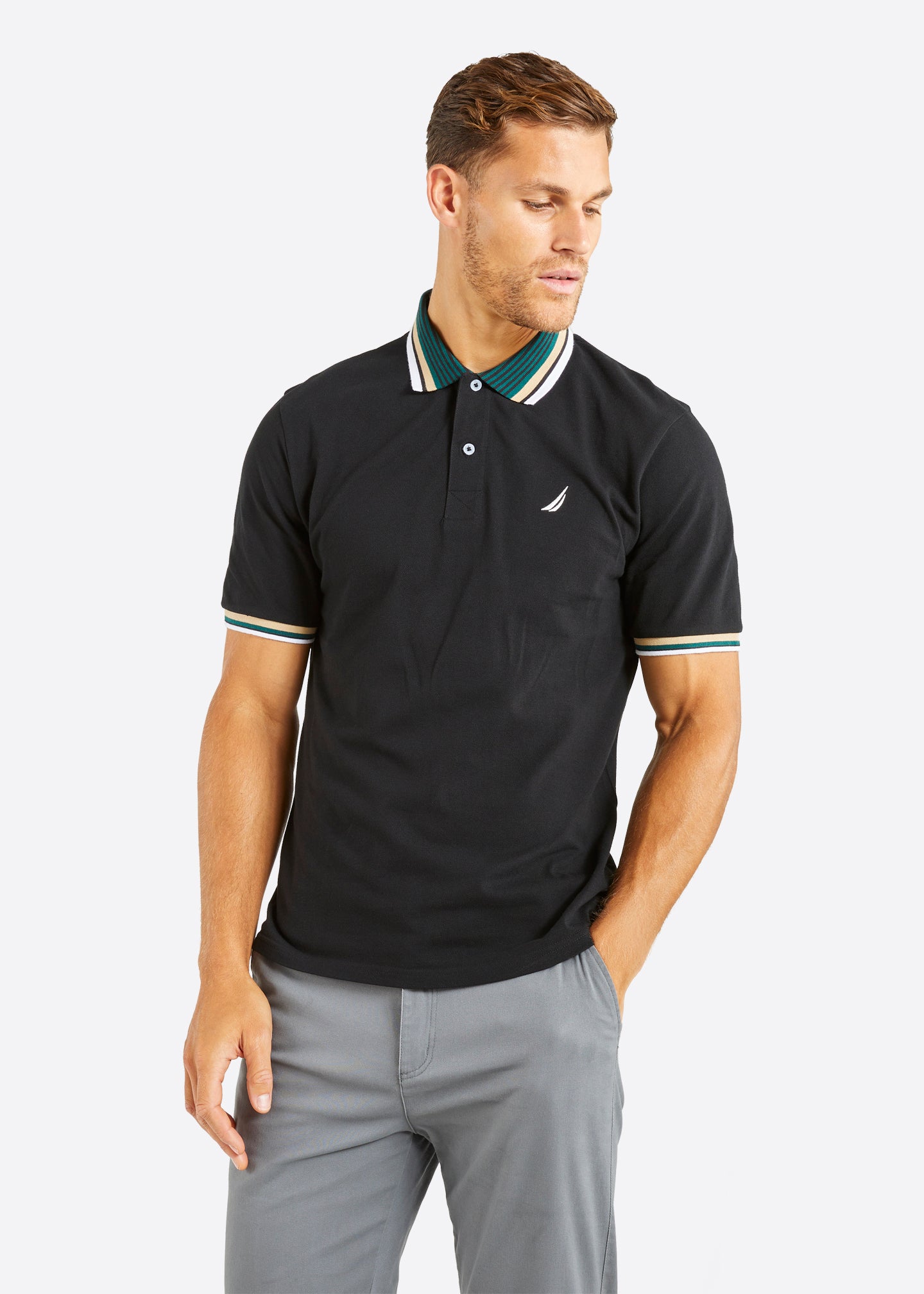 Nautica Benji Polo Shirt - Black - Front