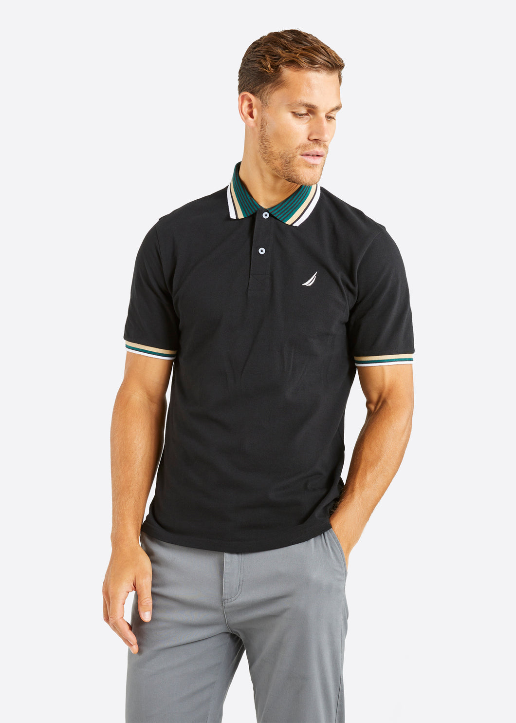 Nautica top black polo