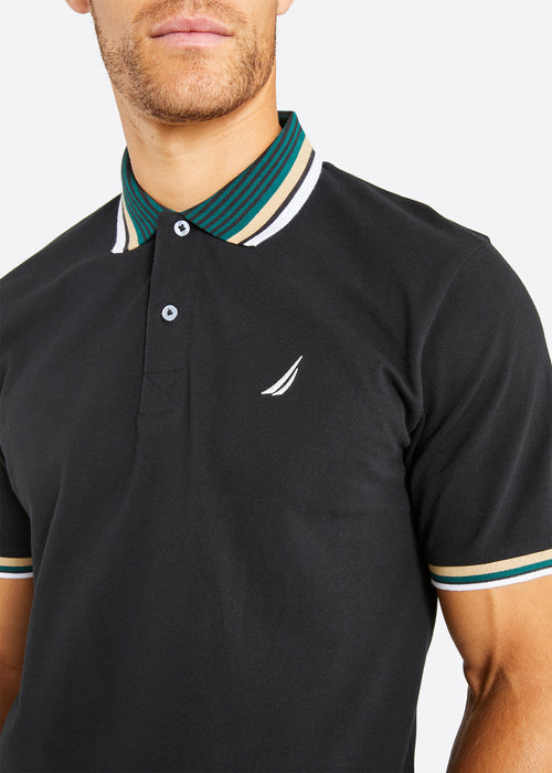 Nautica Benji Polo Shirt - Black - Detail