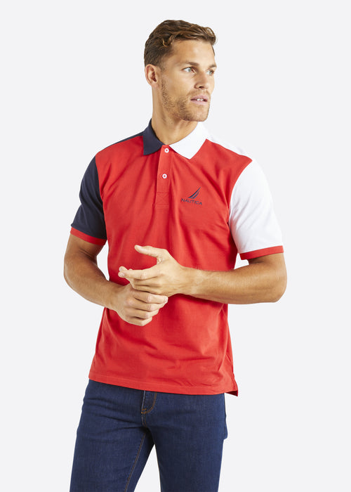 Nautica Duke Polo Shirt - True Red - Front