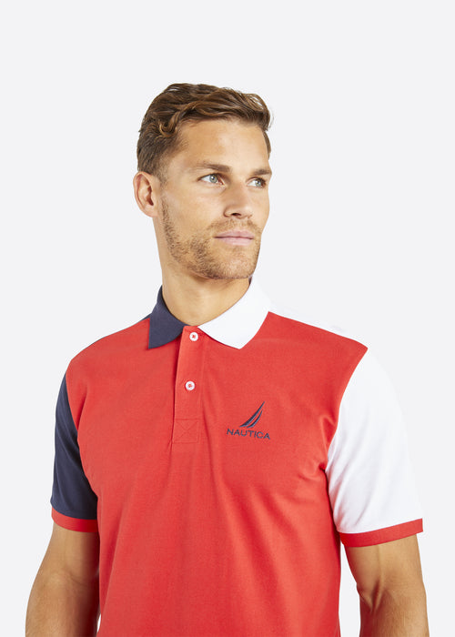 Nautica Duke Polo Shirt - True Red - Detail