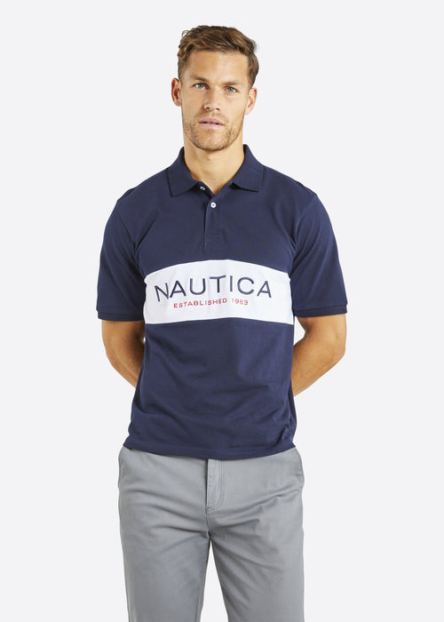 Nautica Gideon Polo Shirt - Dark Navy - Front