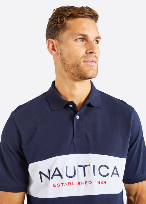 Nautica Gideon Polo Shirt - Dark Navy - Detail