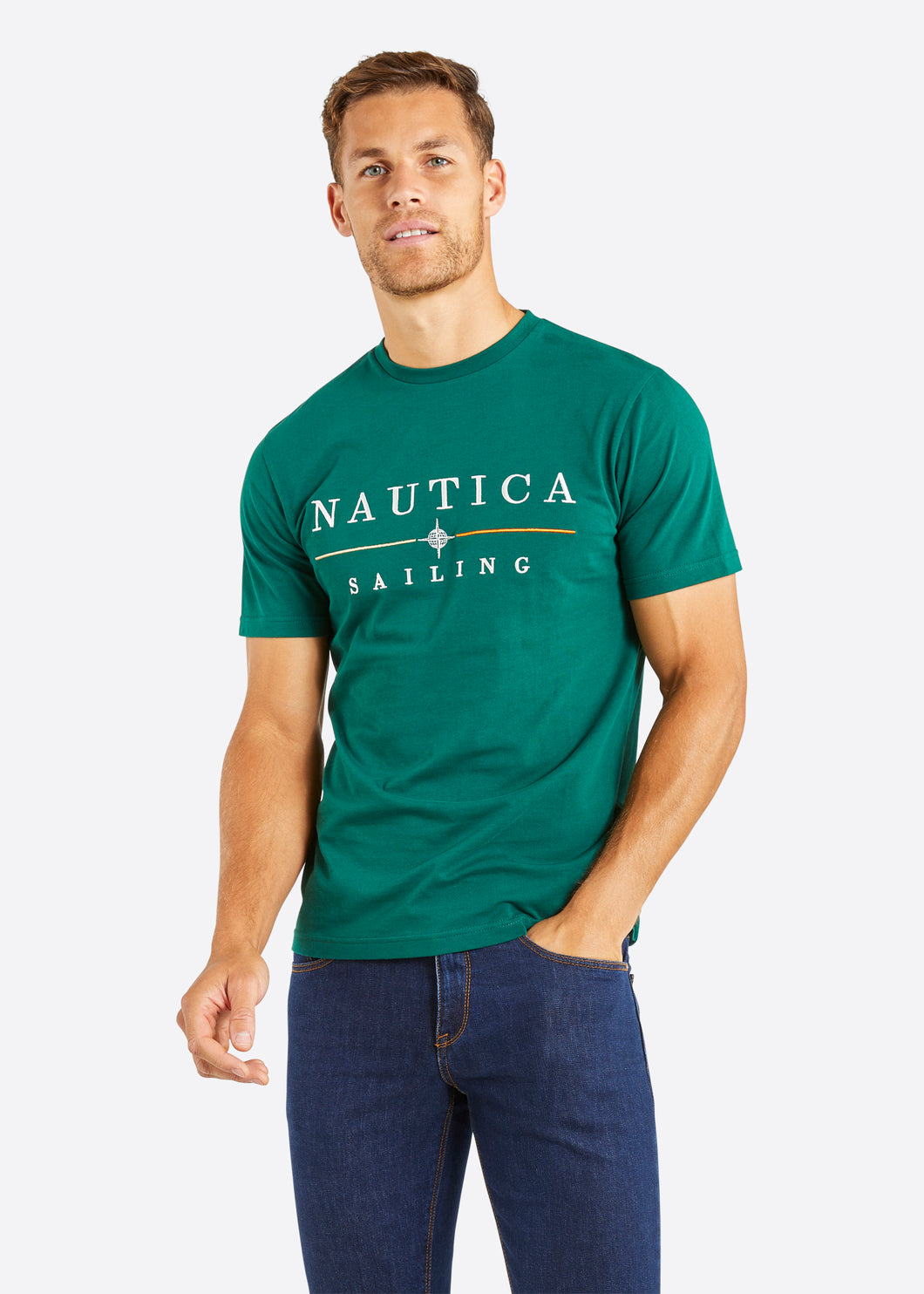 Nautica Mateo T-Shirt - Dark Green - Front