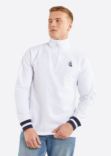 Nautica George Quarter Zip Top - White - Front