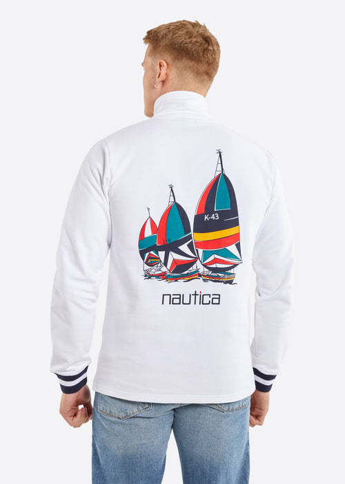 Nautica George Quarter Zip Top - White - Back