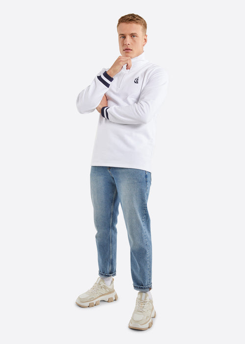 Nautica George Quarter Zip Top - White - Full Body