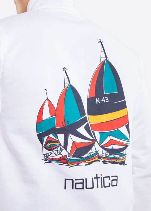 Nautica George Quarter Zip Top - White - Detail