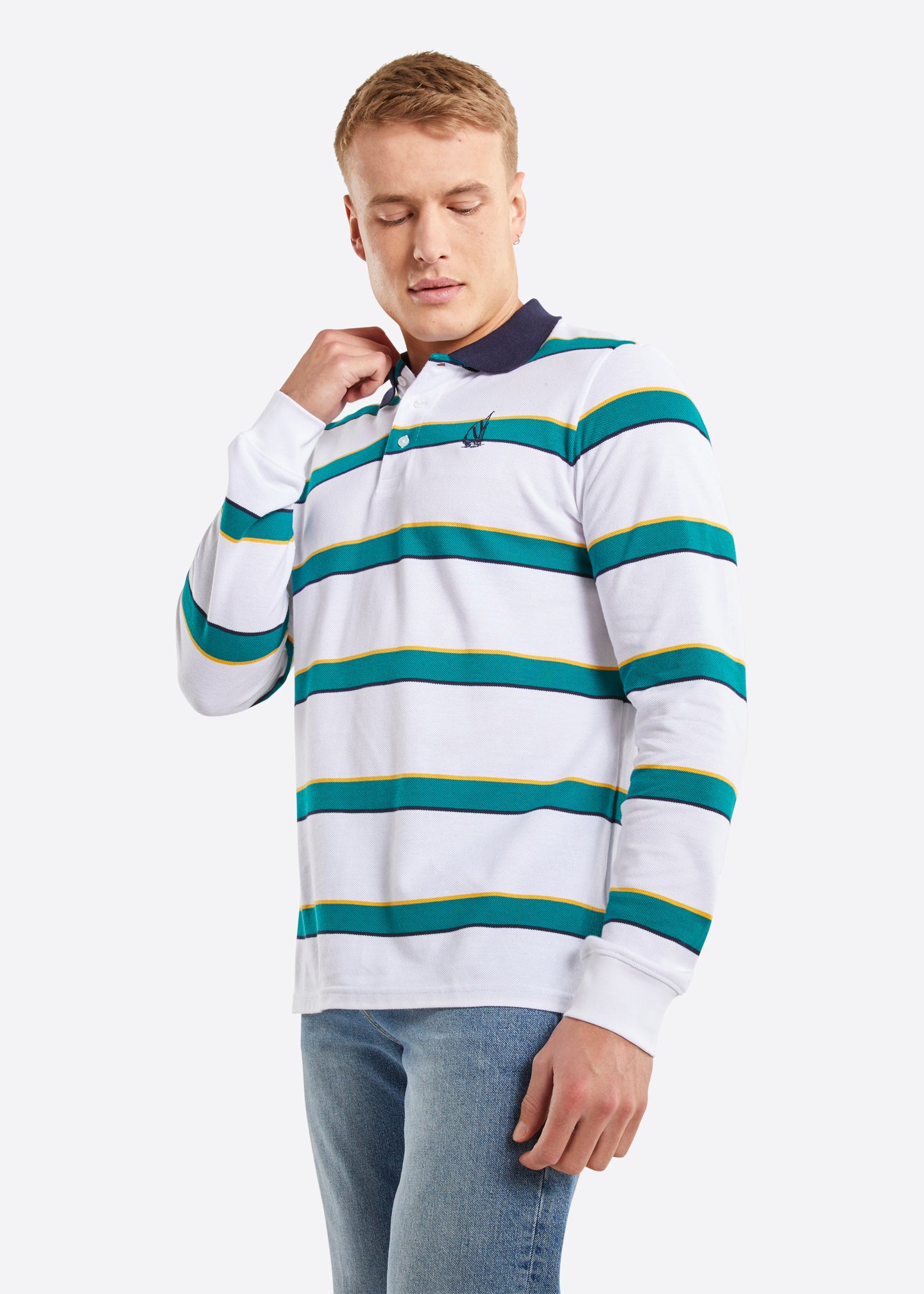 Nautica men's on sale long sleeve polo